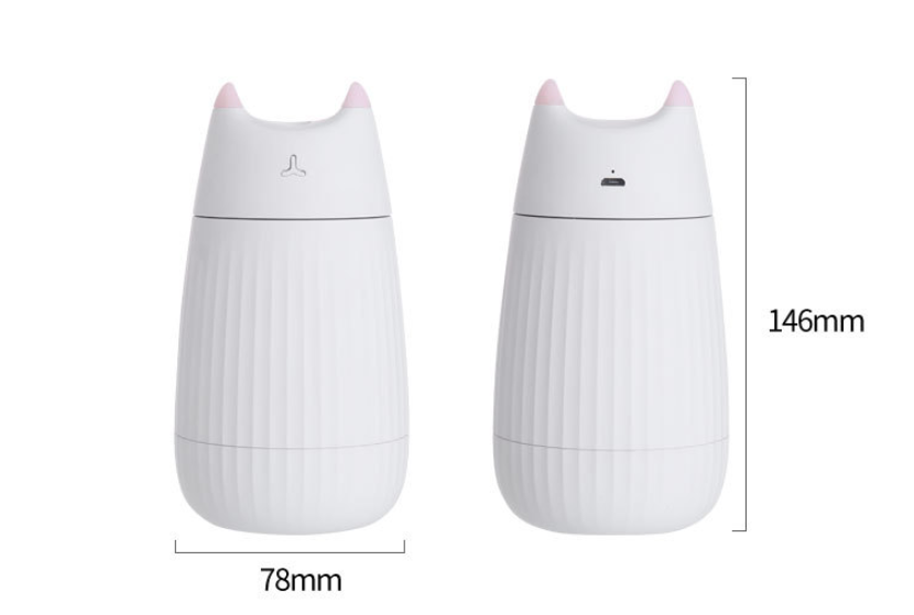 Cat Humidifier with Colorful LED Light – Compact Mist for Calm Spaces