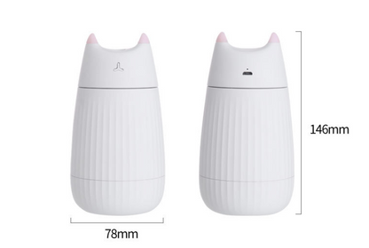 Cat Humidifier with Colorful LED Light – Compact Mist for Calm Spaces