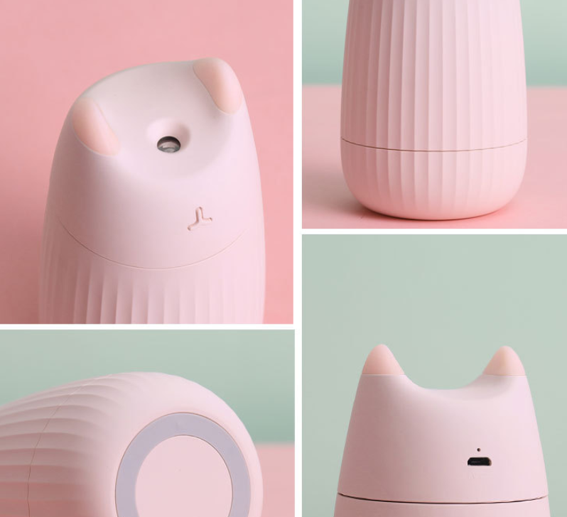 Cat Humidifier with Colorful LED Light – Compact Mist for Calm Spaces