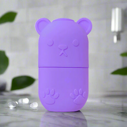 Bear-Shaped Reusable Ice Face Roller – Silicone Skin Cooling Tool