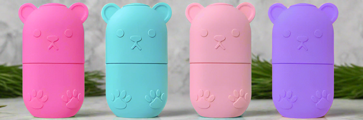 Bear-Shaped Reusable Ice Face Roller – Silicone Skin Cooling Tool