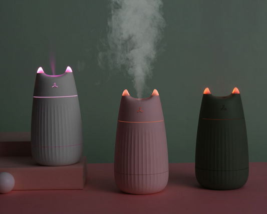 Cat Humidifier with Colorful LED Light – Compact Mist for Calm Spaces