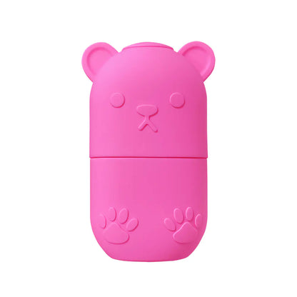 Bear-Shaped Reusable Ice Face Roller – Silicone Skin Cooling Tool