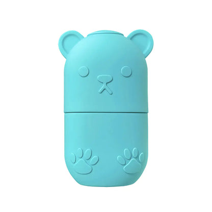 Bear-Shaped Reusable Ice Face Roller – Silicone Skin Cooling Tool
