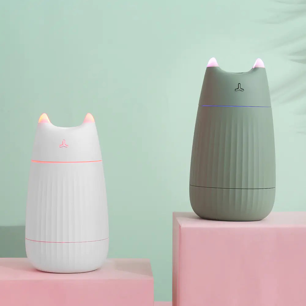 Cat Humidifier with Colorful LED Light – Compact Mist for Calm Spaces