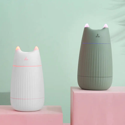 Cat Humidifier with Colorful LED Light – Compact Mist for Calm Spaces