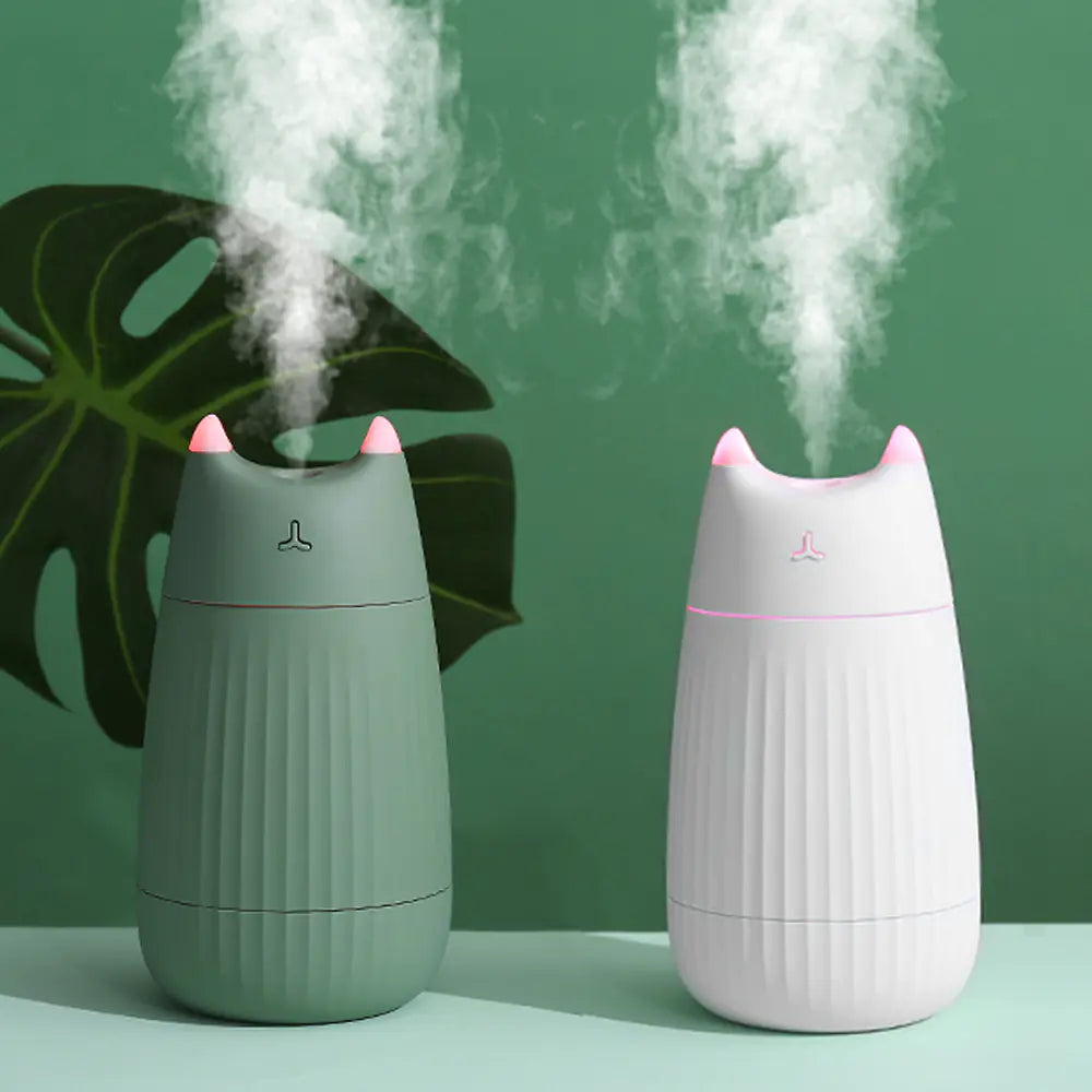 Cat Humidifier with Colorful LED Light – Compact Mist for Calm Spaces