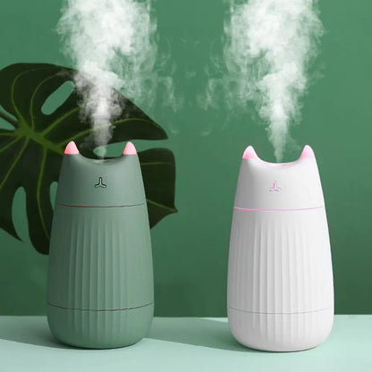 Cat Humidifier with Colorful LED Light – Compact Mist for Calm Spaces
