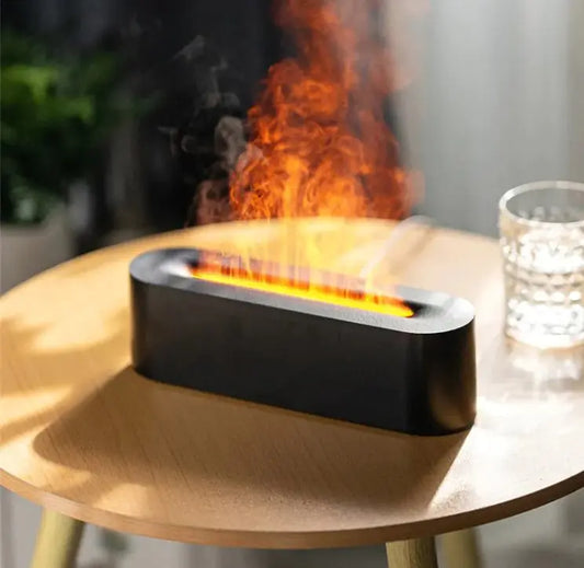USB Flame Light Aroma Diffuser – Mini Humidifier with 7-Color Glow