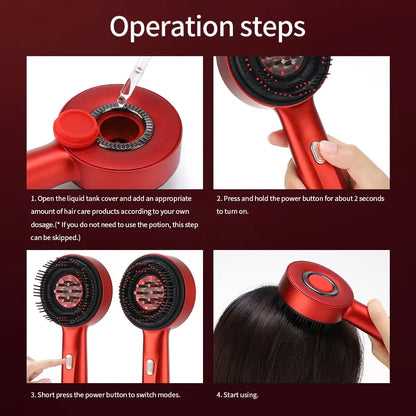 Hair Revival Comb with Red Light Therapy & Micro-Massage – Scalp Stimulator with Serum Infusion for Fuller, Healthier Hair