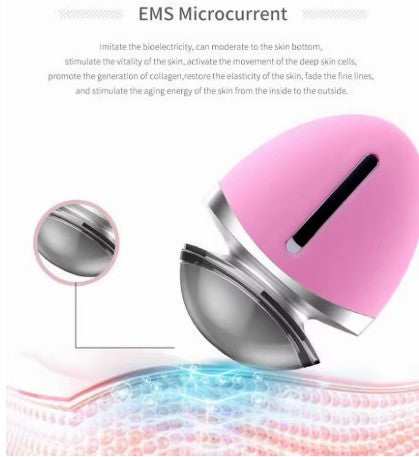 Electric Silicone Facial Cleansing Brush – EMS, Heat & LED Light