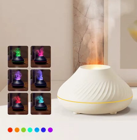 Volcano Flame Diffuser – Essential Oil Mist & Cozy Glow