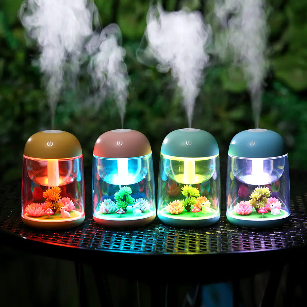 Micro Landscape Humidifier – Quiet Mist with Color-Changing Light