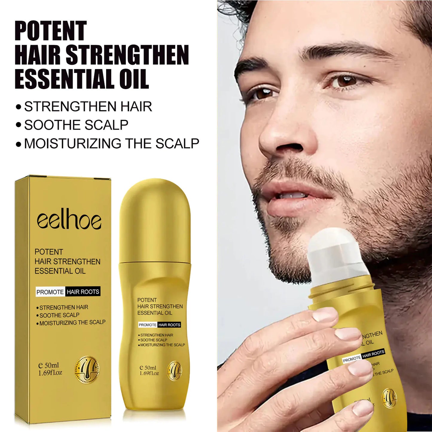 Biotin Roll-On Hair Growth Serum – Targeted Scalp & Beard Care