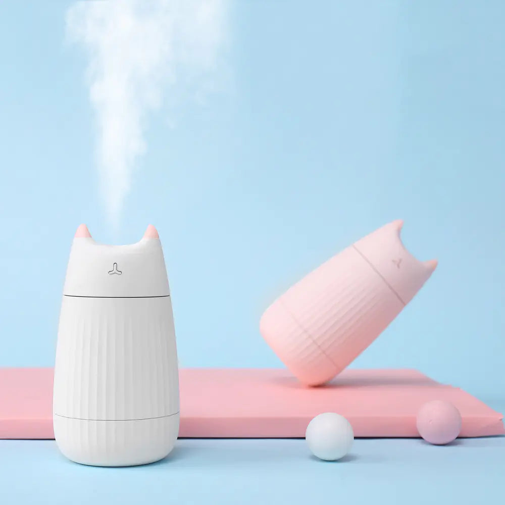 Cat Humidifier with Colorful LED Light – Compact Mist for Calm Spaces