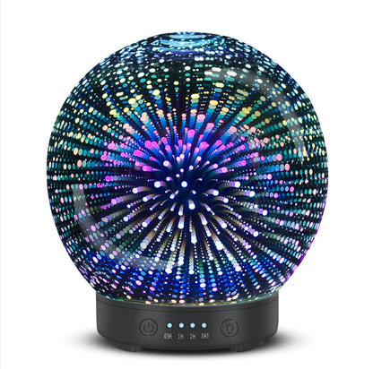 3D Glass Aromatherapy Humidifier – Color Changing Ultrasonic Diffuser