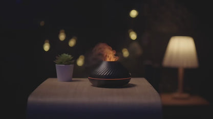 Volcano Flame Diffuser – Essential Oil Mist & Cozy Glow