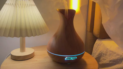 Wood Grain Aromatherapy Diffuser – Humidifier & Essential Oil Mist